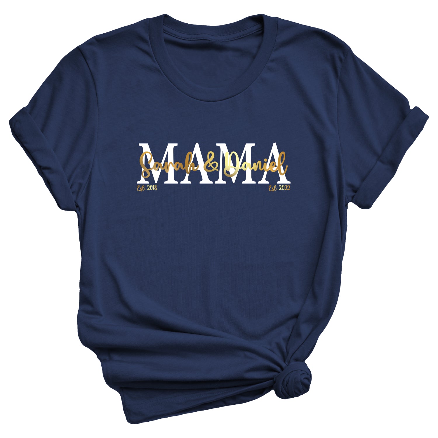 Mama Shirt personalisiert Geschenk Muttertag T-Shirt für Mama Muttertagsgeschenk Wunschtext Familie Kindernamen Est Datum Million Threads