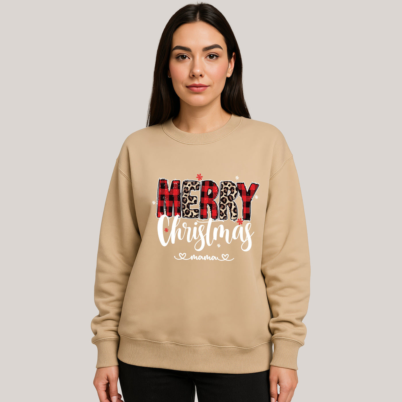 Merry Christmas Personalisiertes Weihnachtsoutfit für Familien - Familienpullover Weihnachten für Mama Papa Mini