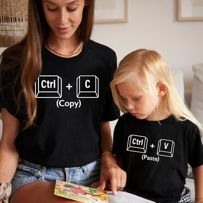 Copy Paste Shirt Ctrl C und Ctrl V Vater Sohn Partnerlook Mutter Tochter Outfit Geschenk Eltern Geburt Vater Baby Geschenk Vatertag Shirts