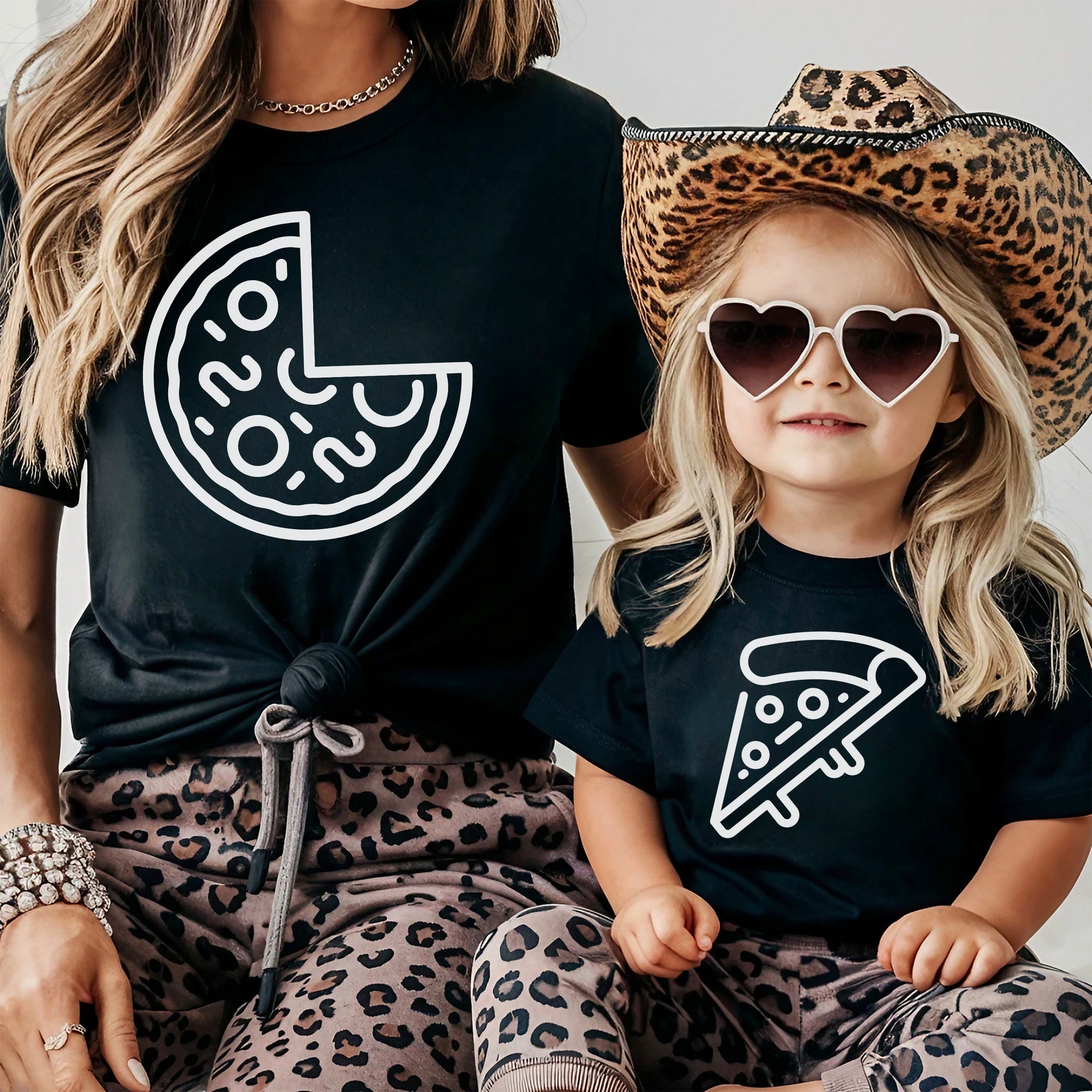 Pizza Shirts Vater Sohn Partnerlook Pizza Scheibe T-Shirts Mama Tochter Outfit Set Babybody bedruckt Valentinstag Geschenk Vatertag für Papa