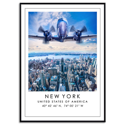 New York Poster Koordinaten Bild Wohnzimmer Poster Drucke Wohndeko Wanddeko Art Deco Kunst