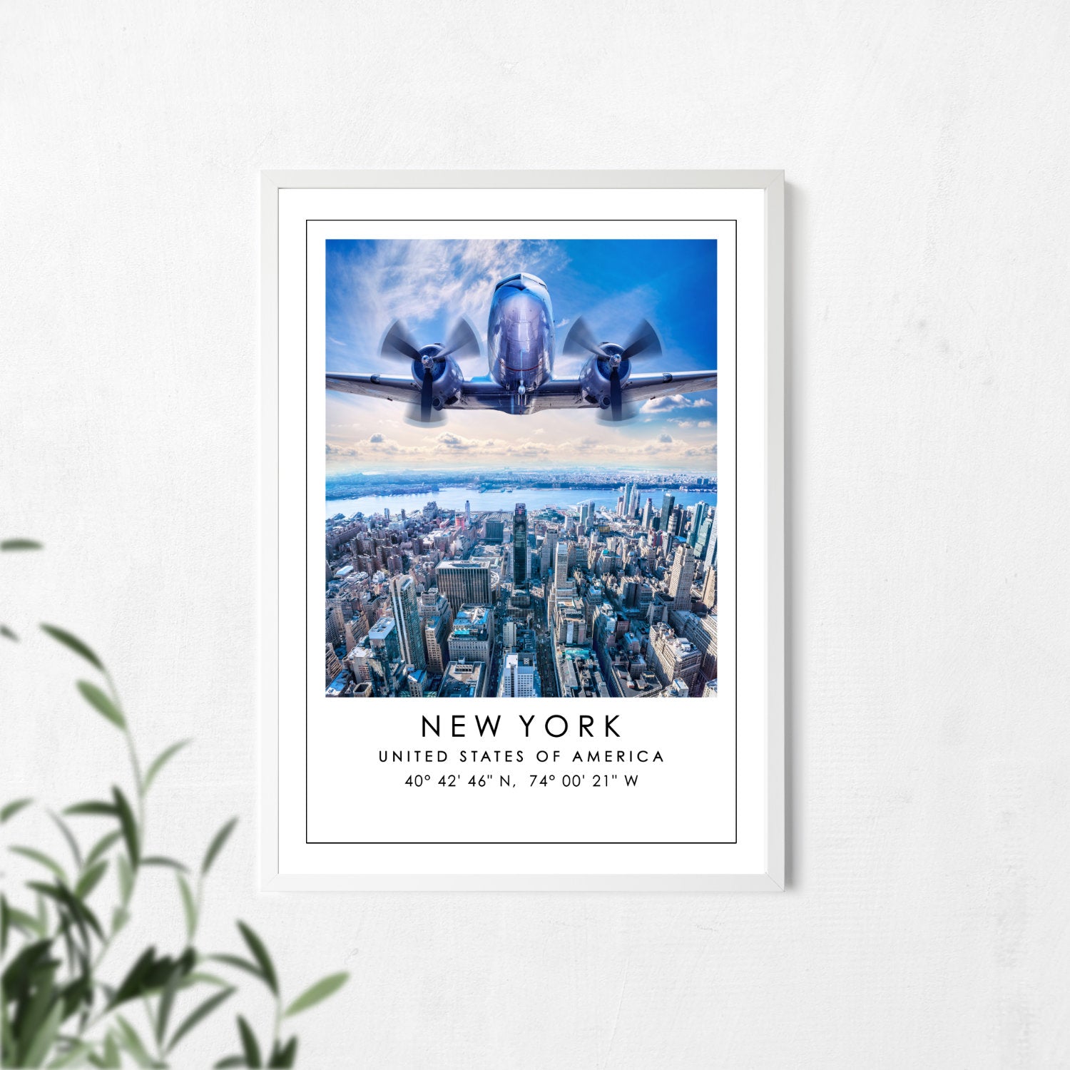 New York Poster Koordinaten Bild Wohnzimmer Poster Drucke Wohndeko Wanddeko Art Deco Kunst