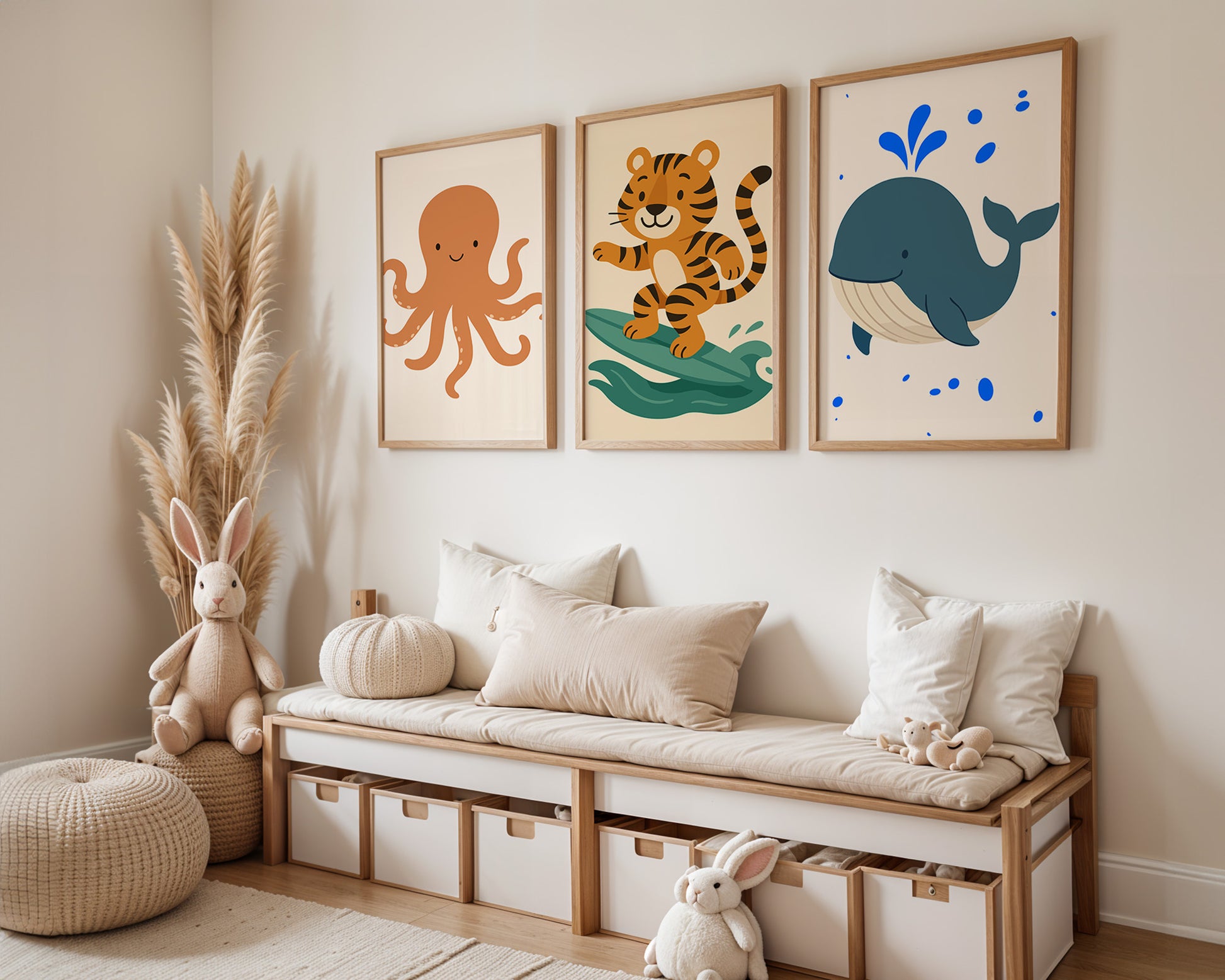 Kinder- & Babyzimmer Poster Tiere - Wandbilder Drucke Löwe, Tiger, Giraffe Panda uvm.