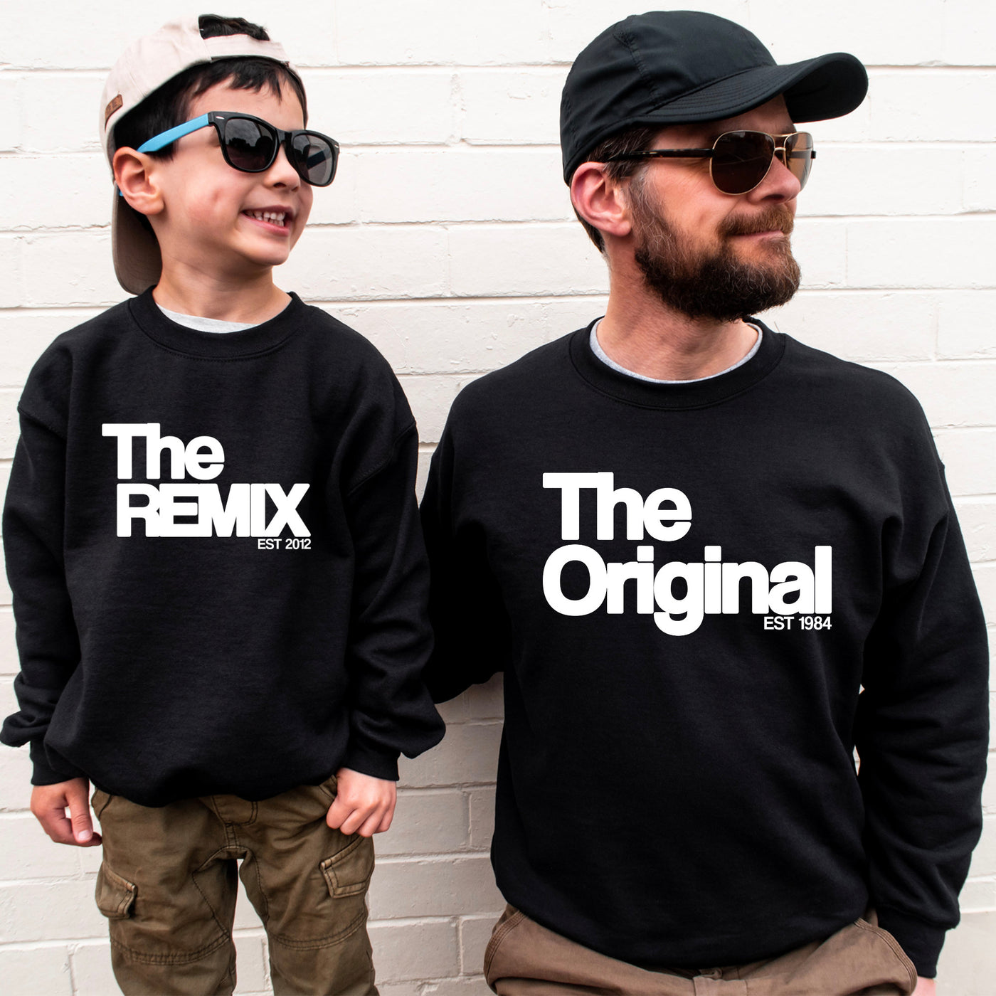 The Original The Remix Sweatshirts Vater Sohn Pullover Partnerlook Mama Tochter Outfit Set personalisiert Vater Sohn Geschenk Vatertag