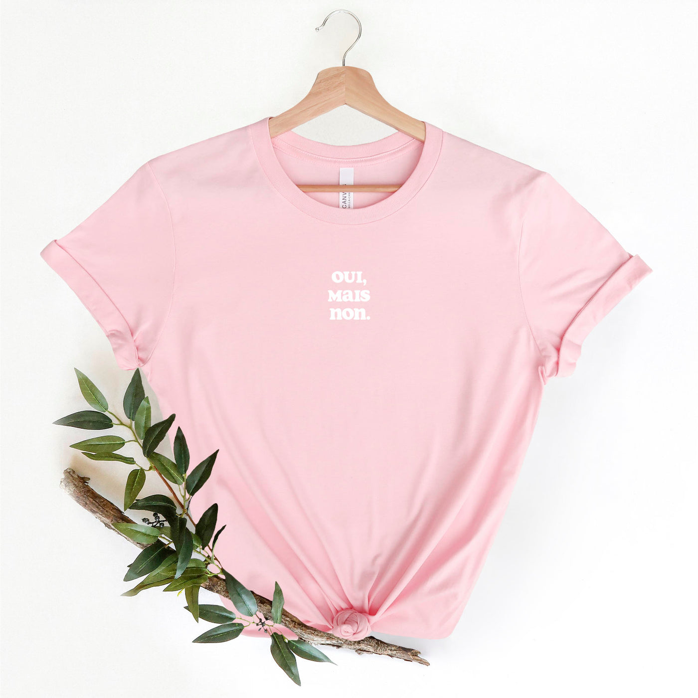 OUI MAIS NON Französisches T-Shirt Minimalistischer Stil mit französischem Zitat französisches T-Shirt mit Spruch für Frauen Pariser Stil