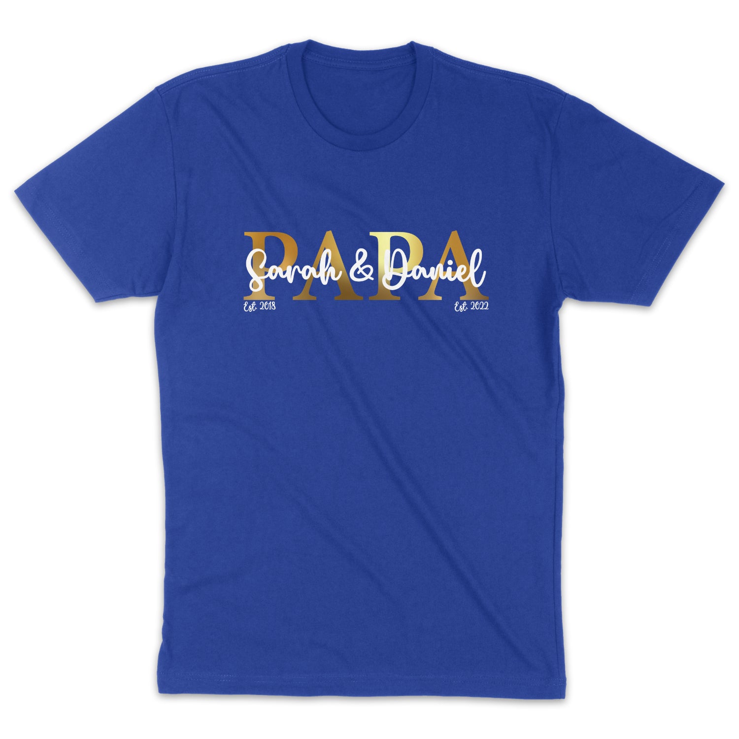 Papa Shirt personalisiert Geschenk Vatertag T-Shirt für Papa Vatertagsgeschenk Wunschtext Familie Kindernamen Est Datum Million Threads