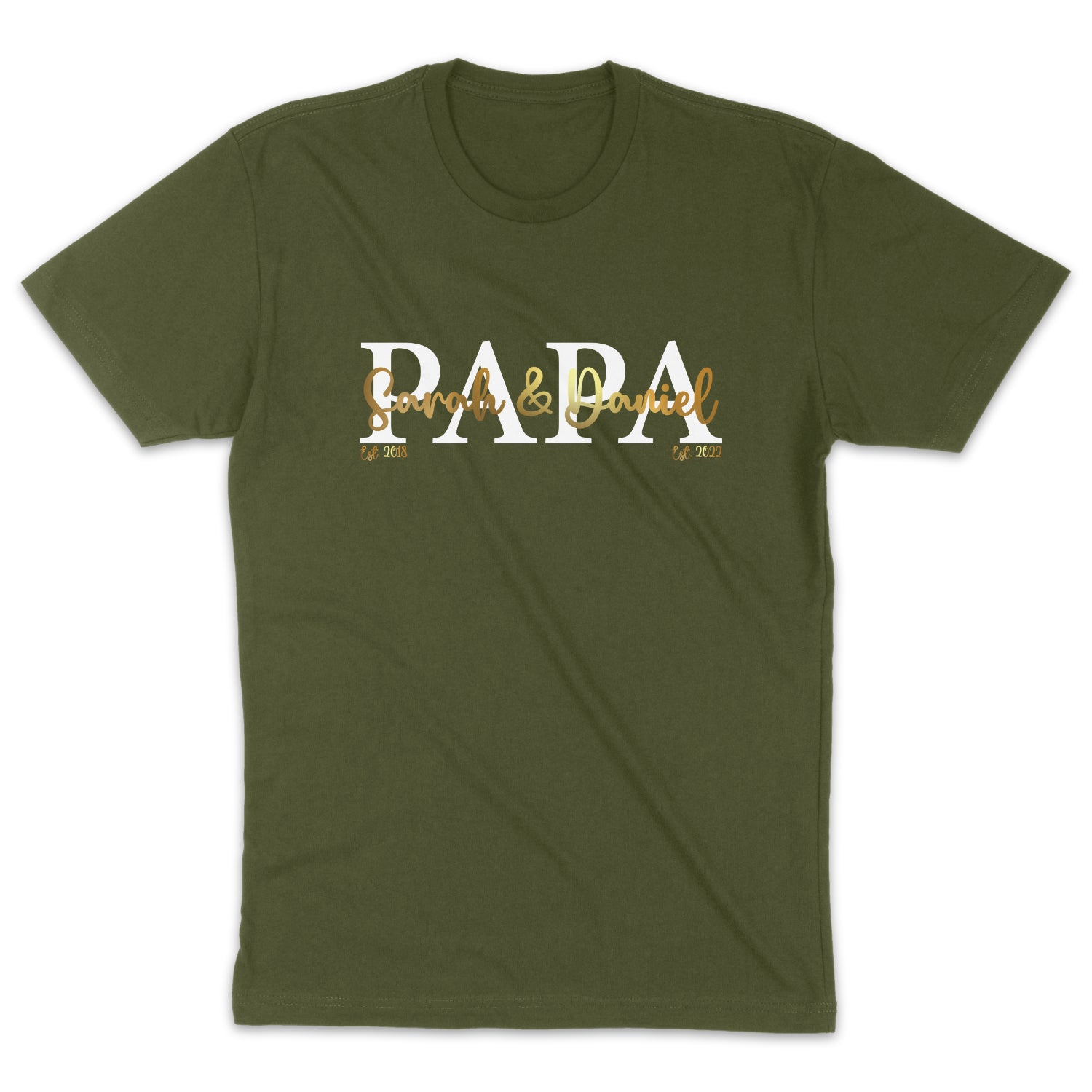 Papa Shirt personalisiert Geschenk Vatertag T-Shirt für Papa Vatertagsgeschenk Wunschtext Familie Kindernamen Est Datum Million Threads