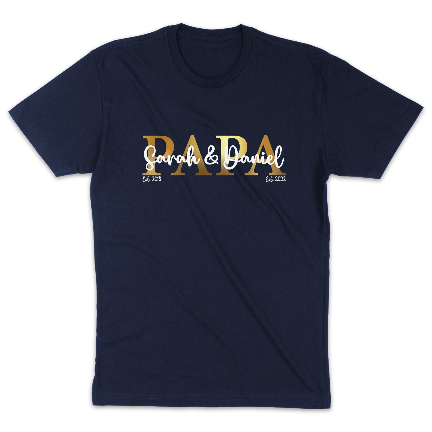 Papa Shirt personalisiert Geschenk Vatertag T-Shirt für Papa Vatertagsgeschenk Wunschtext Familie Kindernamen Est Datum Million Threads