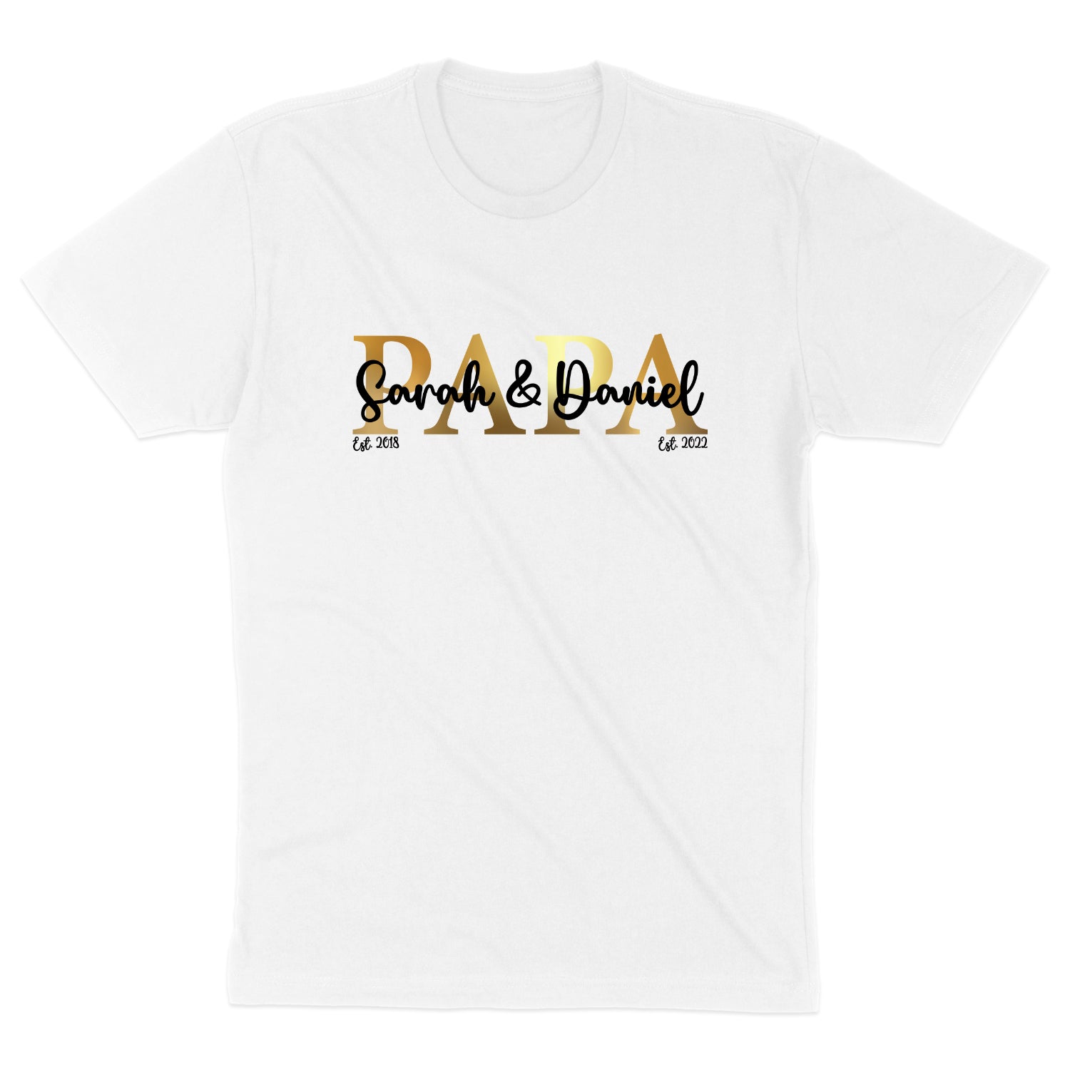 Papa Shirt personalisiert Geschenk Vatertag T-Shirt für Papa Vatertagsgeschenk Wunschtext Familie Kindernamen Est Datum Million Threads