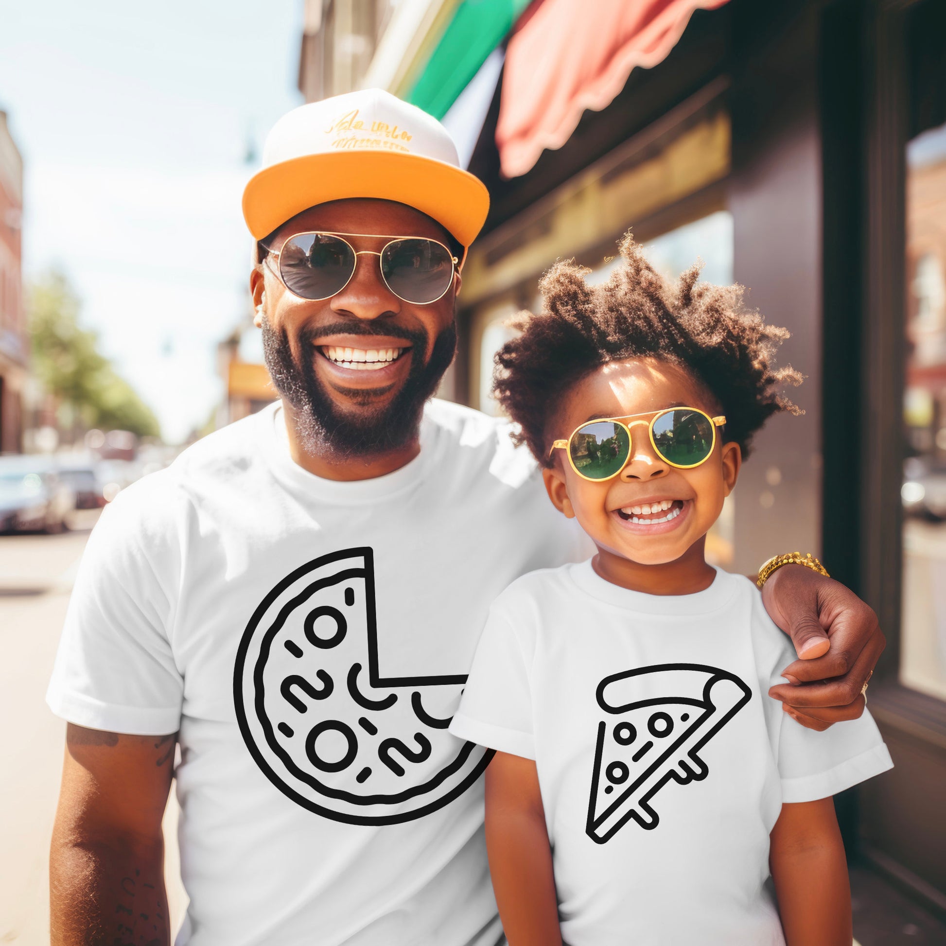 Pizza Shirts Vater Sohn Partnerlook Pizza Scheibe T-Shirts Mama Tochter Outfit Set Babybody bedruckt Valentinstag Geschenk Vatertag für Papa
