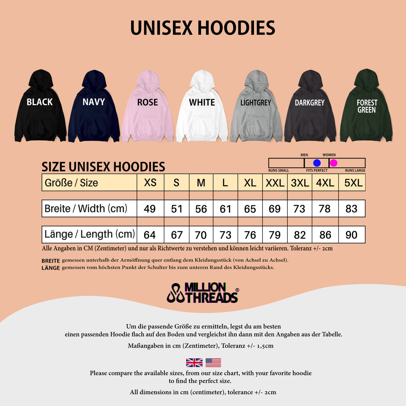 KING und QUEEN Hoodies mit Händen und Wunschdatum Pärchenpullis im SET