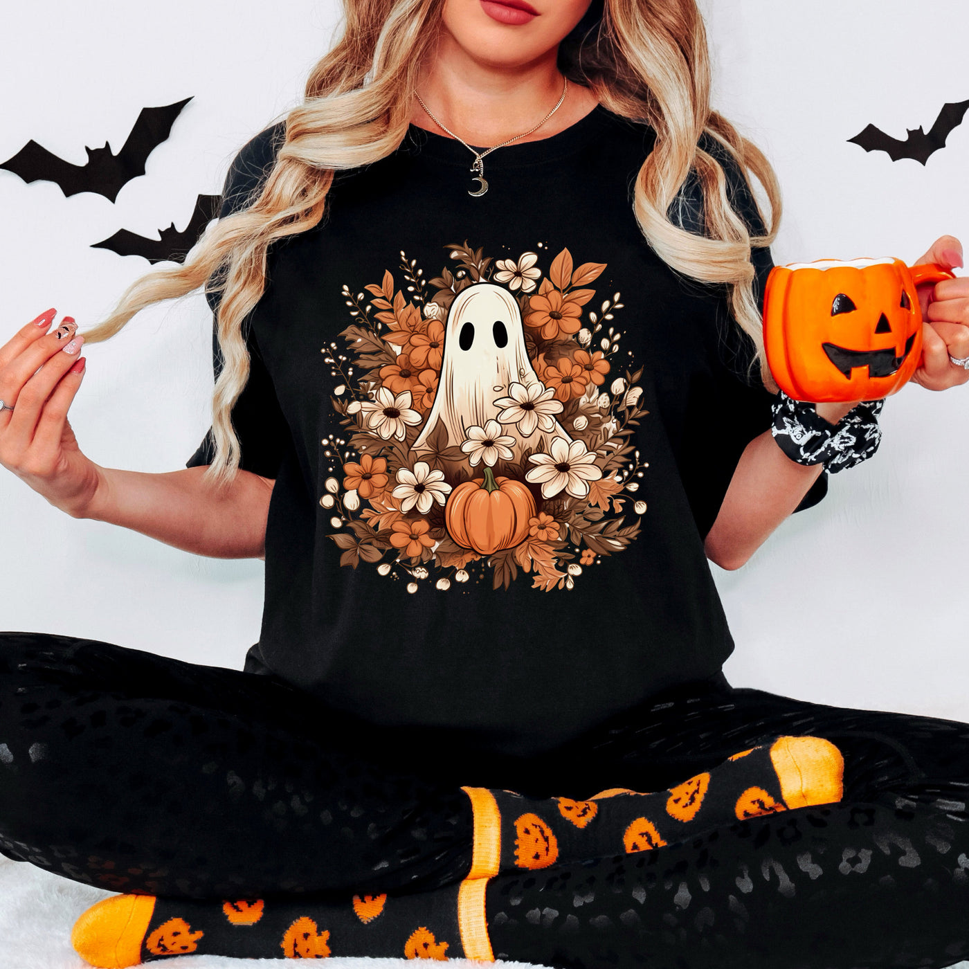 Spooky Ghost Shirt Halloween T-Shirt Herbst Winter Unisex Shirts Kürbis