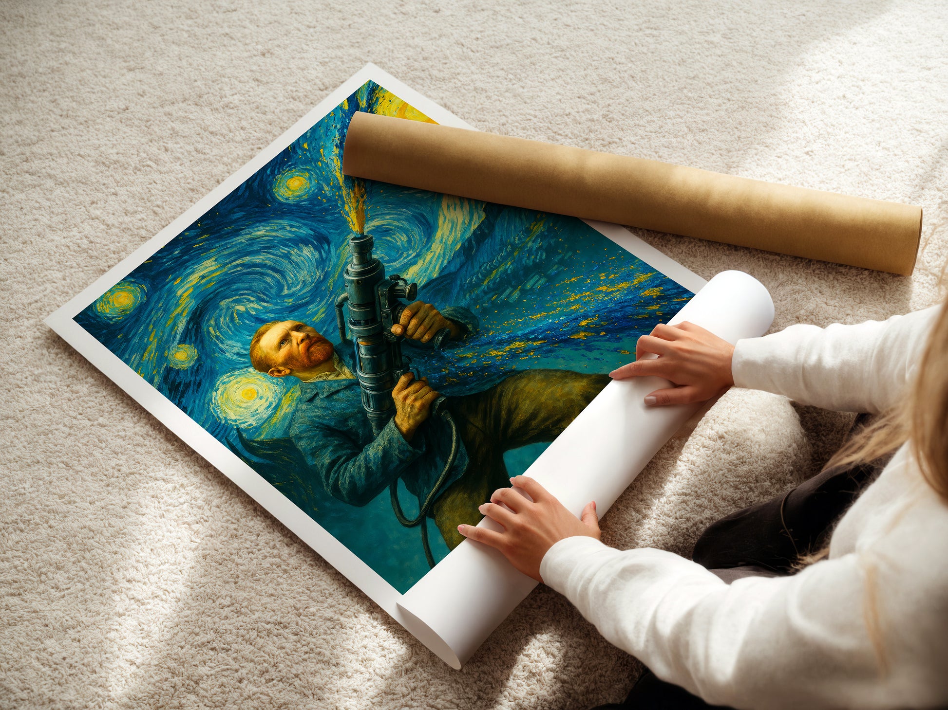 Kunstdruck Poster Starry Night Print Van Gogh Poster Wohnzimmer Bilder Bunt Büro Poster Druck Art Deco Geschenk Hauskauf Umzugsgeschenk