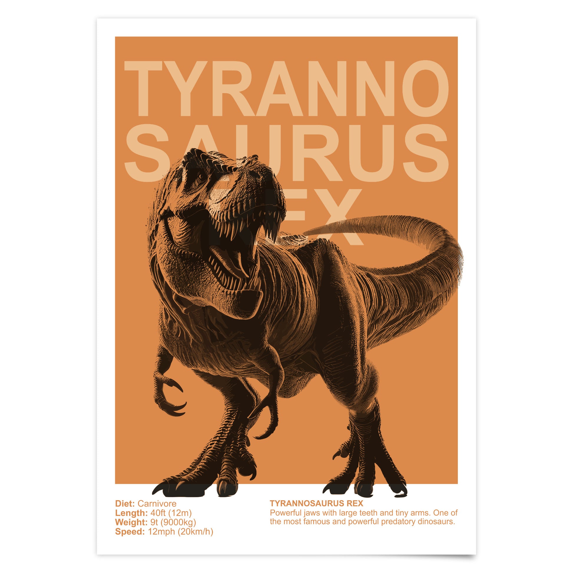 Dinosaurier Poster Kinderzimmer Deko - Dino Print Wanddekoration T-Rex Bilder 3er, 6er, 9er Set