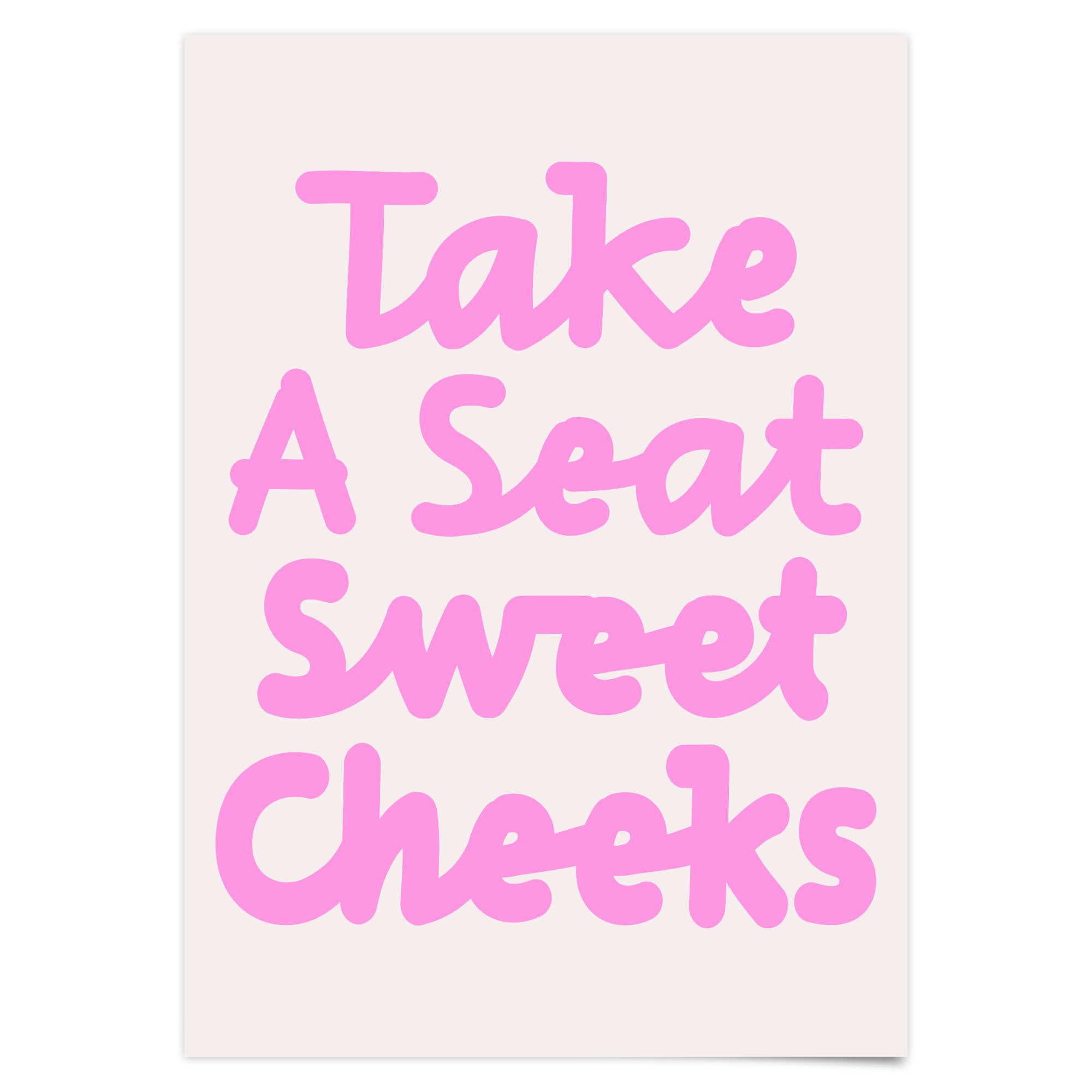 Geschenk Hauskauf Take A Seat Sweet Cheeks Badezimmer Poster Rosa Druck Lustige Badezimmer Wand Kunst print Retro Poster Print Deko Gäste WC