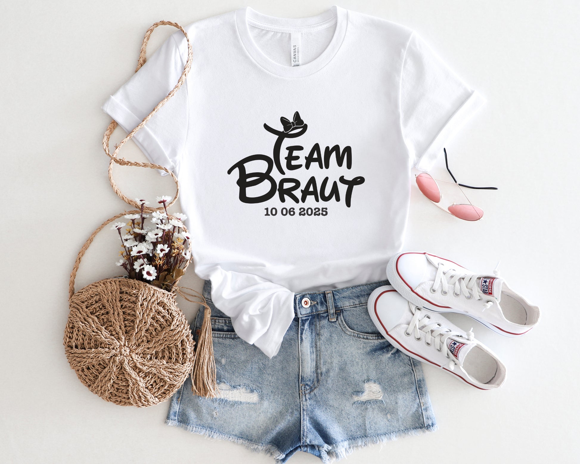 Braut und Team Braut Shirts JGA T-Shirt Frauen Junggesellinnenabschied Personalisiert Braut Shirt Jga Frauen Team Bride Shirts Lustig JGA