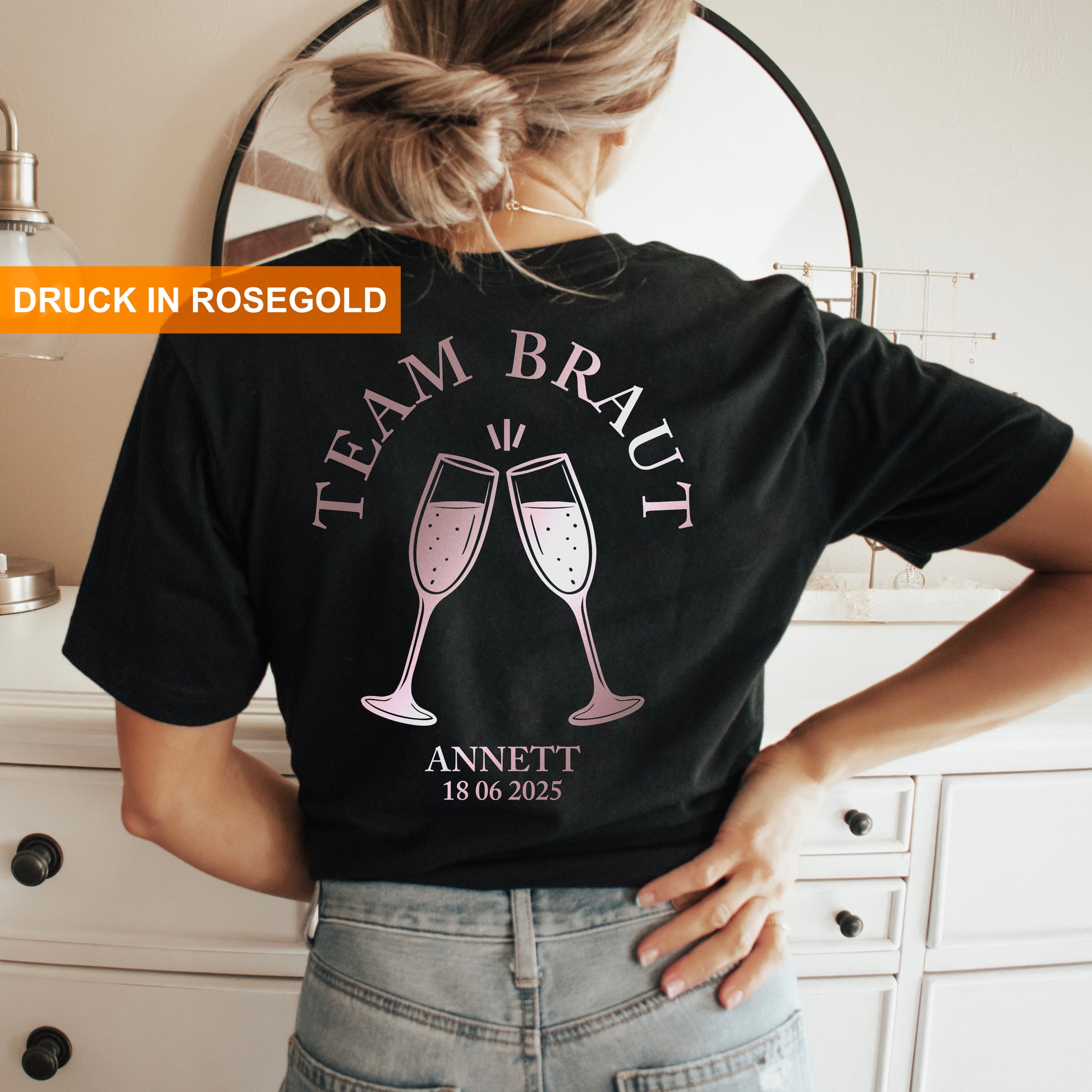 JGA Shirt Personalisiert Junggesellinnenabschied tshirts Frauen JGA Shirt Braut Team Braut Shirts Party Feiern Unisex XS - 3XL