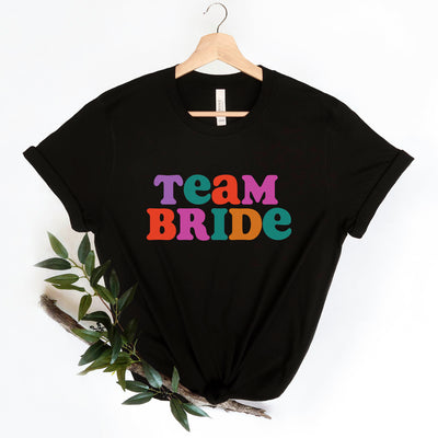 Braut Shirt Bride JGA T-Shirts Junggesellinnenabschied Shirts Team Bride Ringfinger Jga Frauen Unisex Shirts Bride und Team Bride jga Party