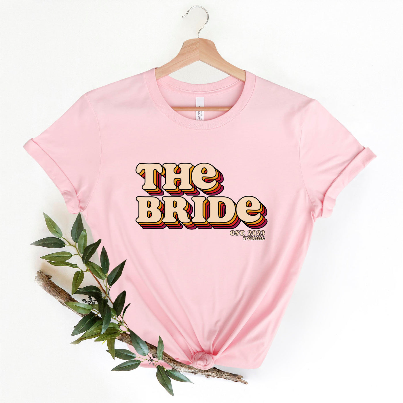 Team Bride Shirt JGA Braut Retro T-Shirt 70er Shirts Junggesellinnenabschied Jga Frauen Unisex Shirts Braut und Team Braut