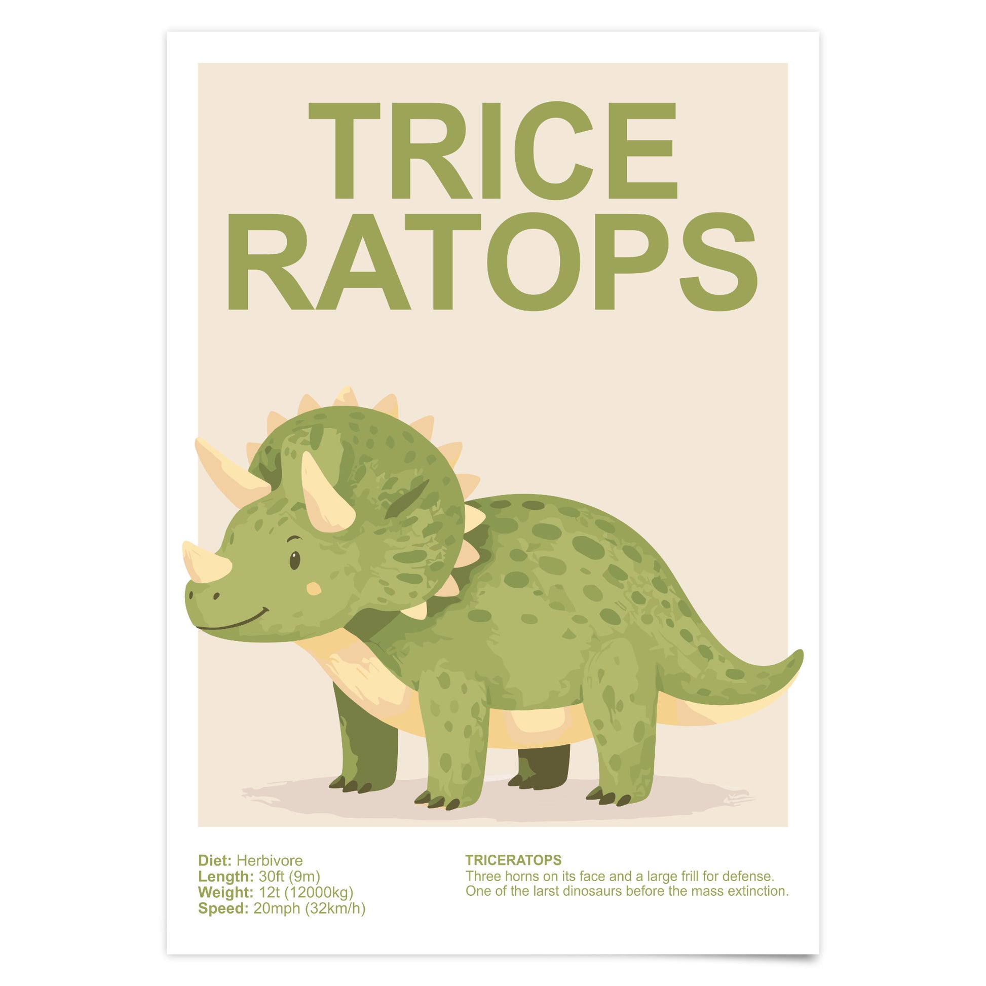 Dinosaurier Poster Kinder- & Babyzimmer Deko Dino Drucke 3er, 6er, 9er Set