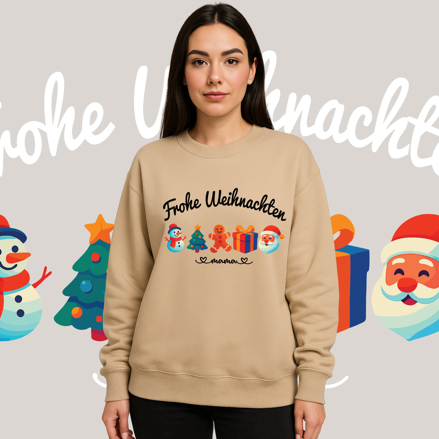 Personalisierte Weihnachtspullover für die Familie - Familienoutfit Weihnachten Sweater für Mama, Papa und Baby