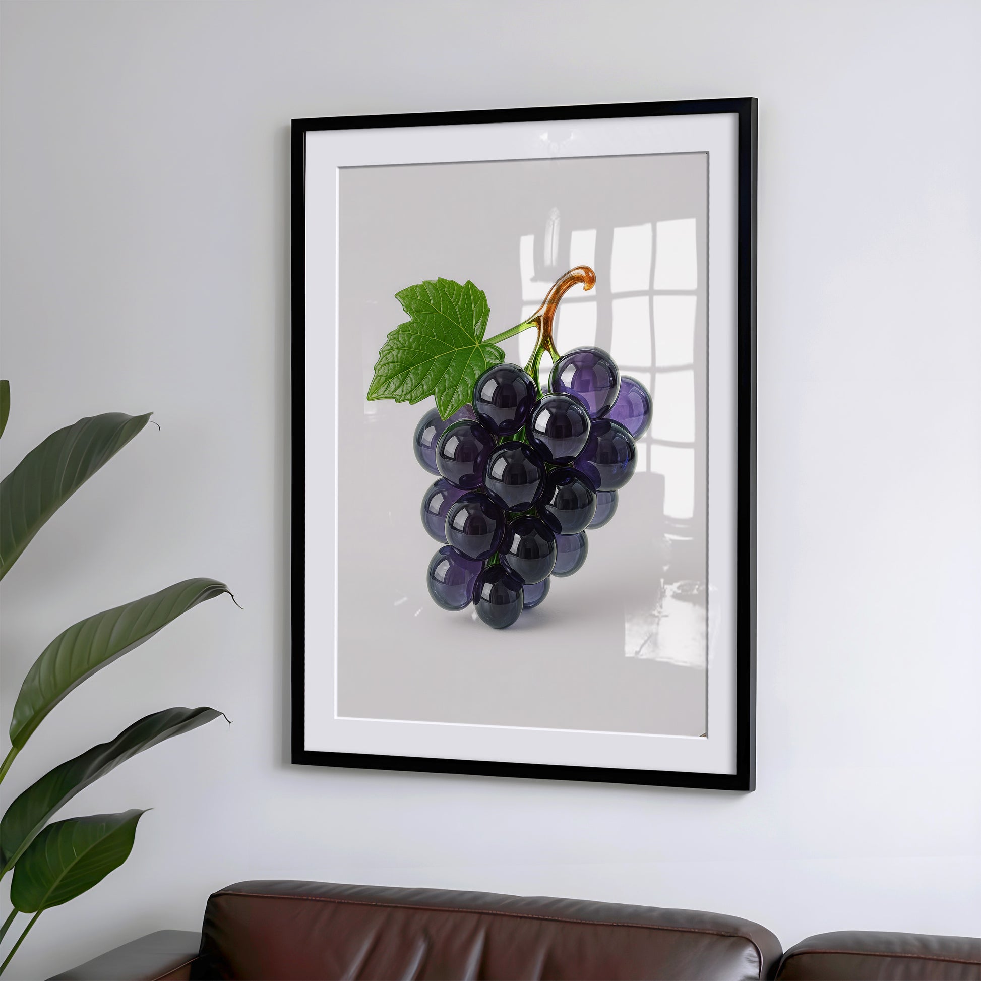Weintrauben Stillleben Poster - Glasweintrauben Wandbild