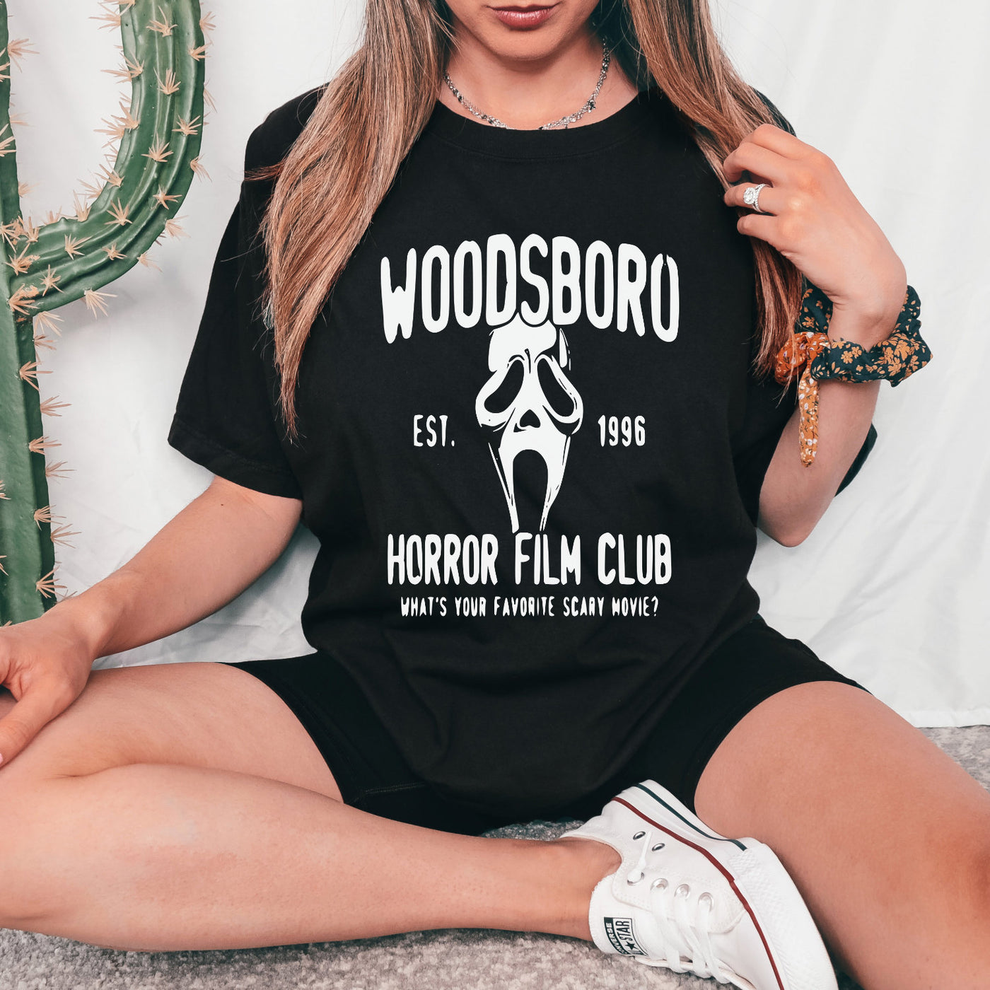 Halloween Shirt Woodsboro Horror Film Club Shirt Scary Movie T-Shirt Scream Ghostface Unisex Shirt Parodie Fun Satire