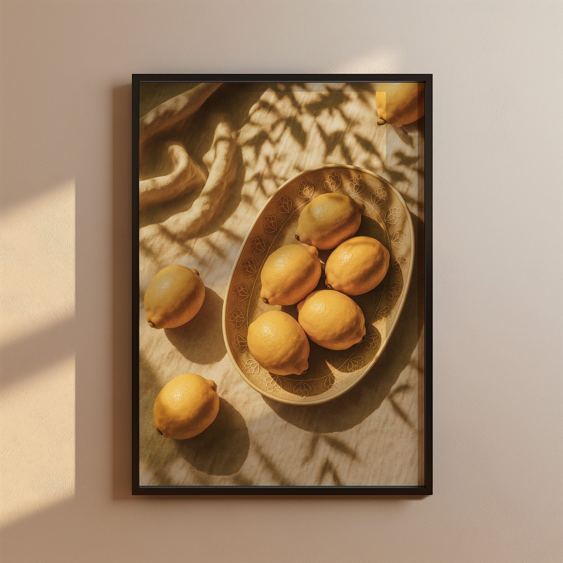 Zitronen Deko Poster - Vintage Kunst Gemüsegarten - Esszimmer Bild & Küchen Wanddekoration