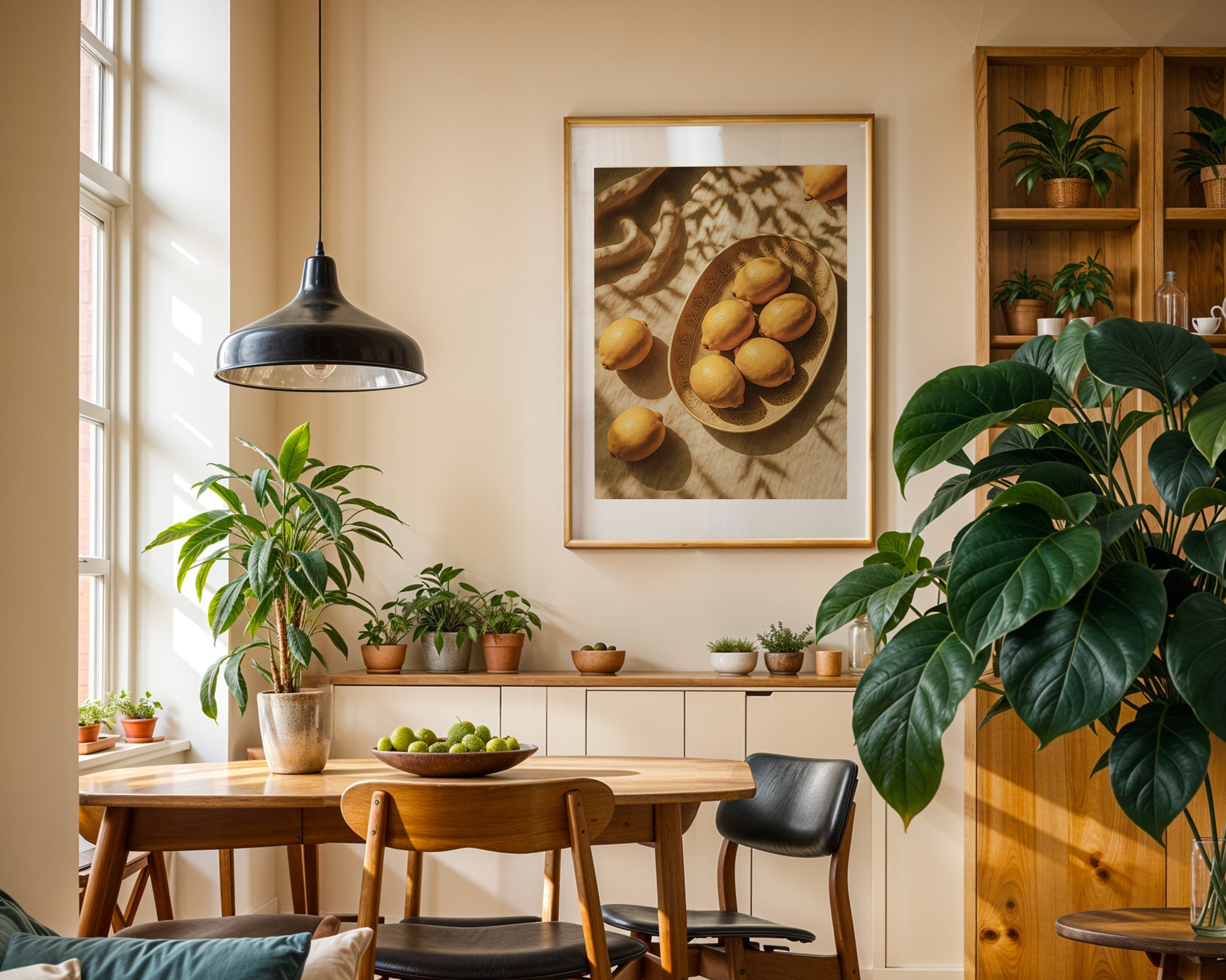 Zitronen Deko Poster - Vintage Kunst Gemüsegarten - Esszimmer Bild & Küchen Wanddekoration