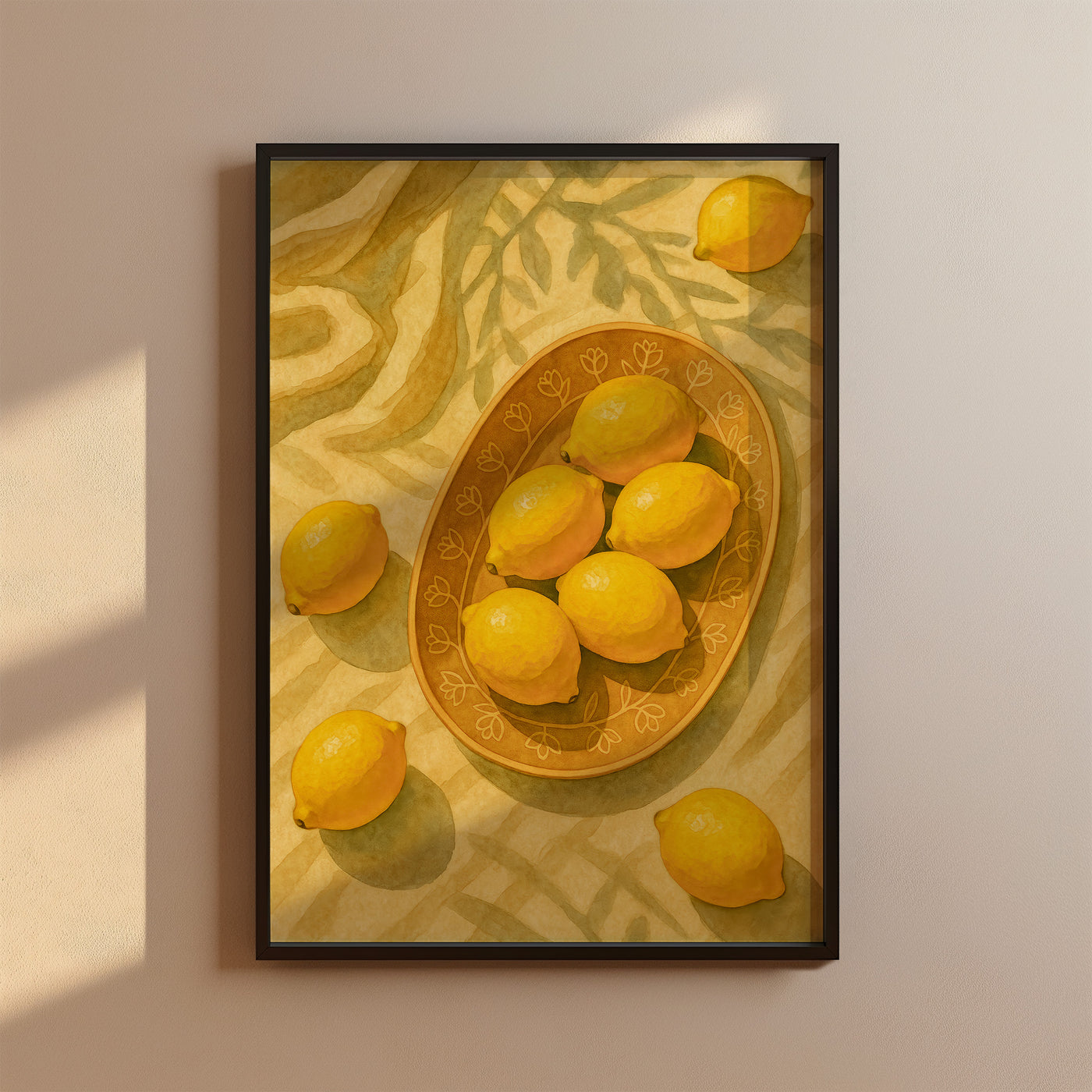 Zitronen Stillleben Poster - Esszimmer & Küchendeko - Moderne Vintage Wandkunst