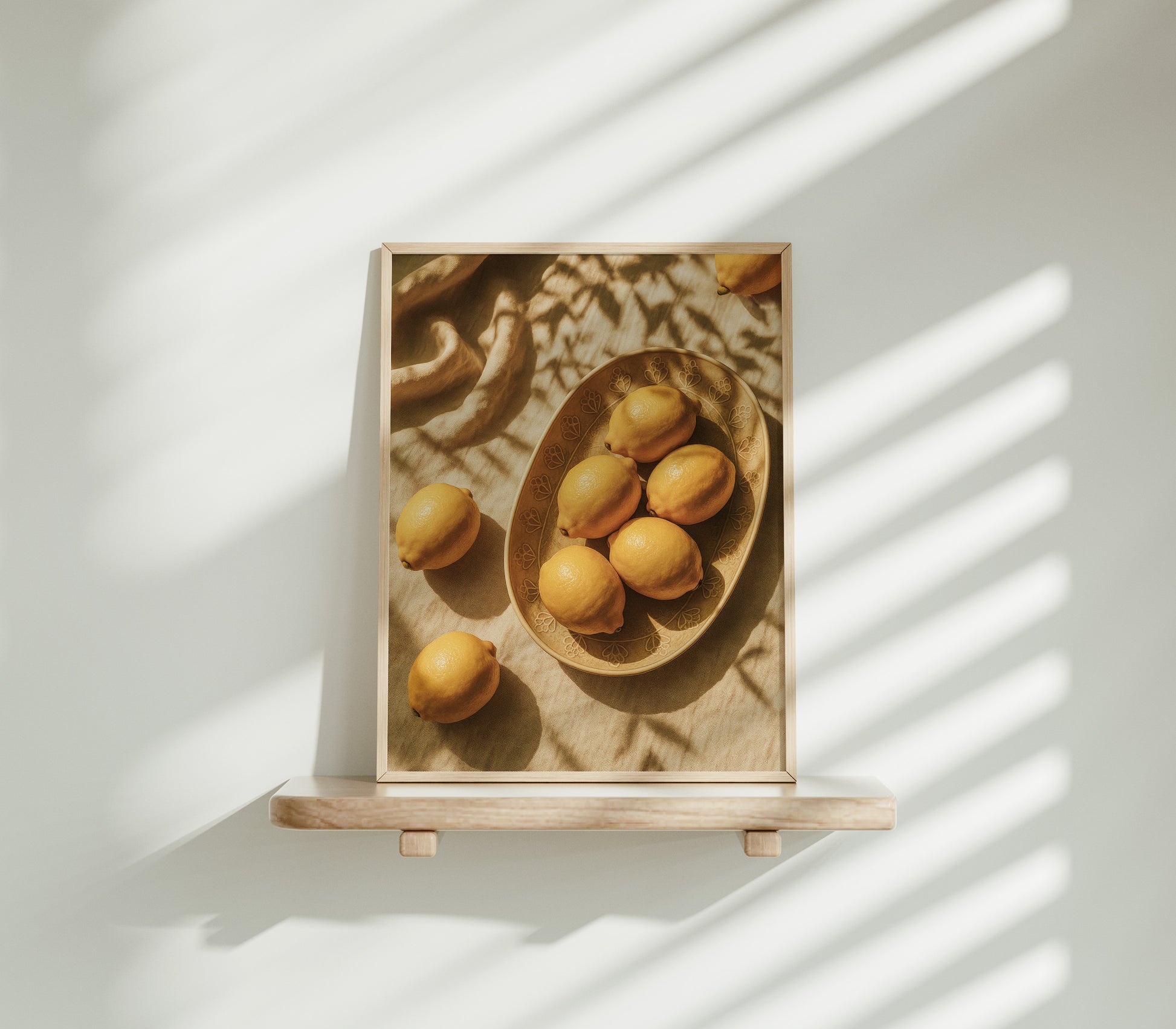 Zitronen Deko Poster - Vintage Kunst Gemüsegarten - Esszimmer Bild & Küchen Wanddekoration