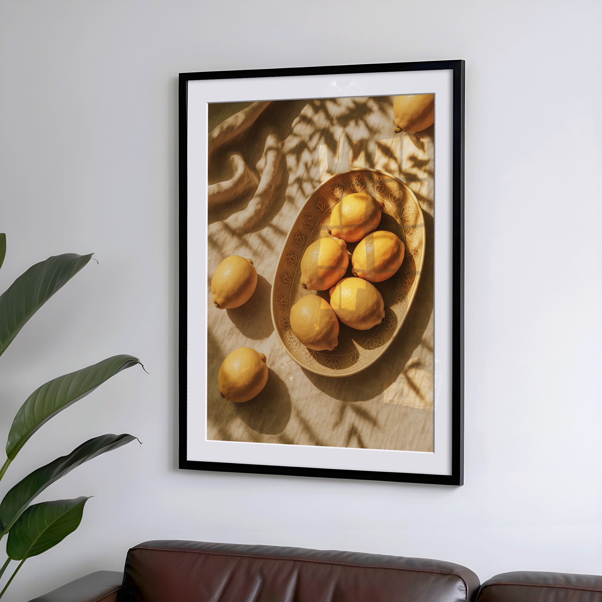 Zitronen Deko Poster - Vintage Kunst Gemüsegarten - Esszimmer Bild & Küchen Wanddekoration