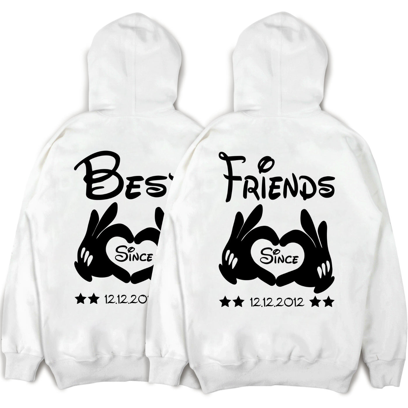 Best Friends Pullover im SET BFF Freundschaft Hoodies mit Wunschdatum