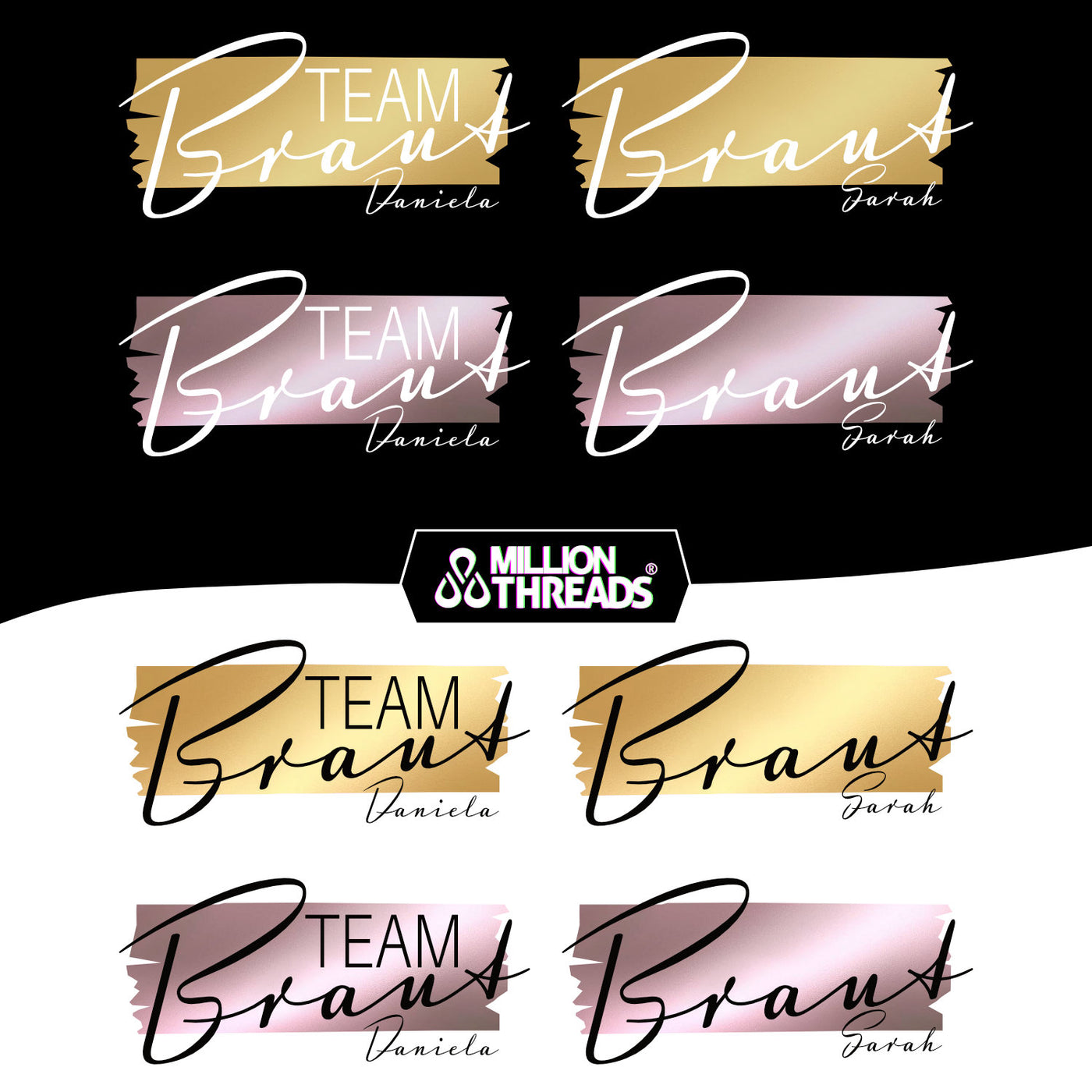 Personalisierte JGA Shirts Braut & Team Braut T-Shirt Junggesellinnenabschied Shirt JGA Frauen JGA Shirt Name Geschenk Braut Brautjungfer Team Braut