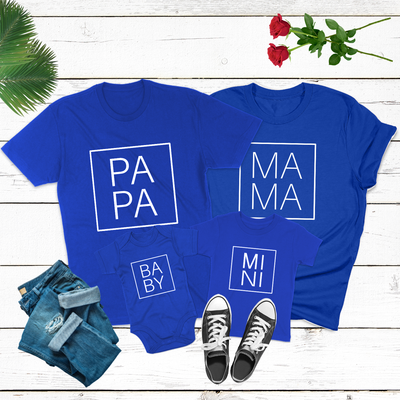 Familienoutfit Papa Mama Shirt Mini Baby Body Big Sis Big Bro Lil Sis Lil Bro