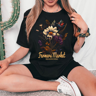 Farmers Market Shirt Botanic Vintage Cottagecore T-Shirt Fresh Flowers Everyday Boho Gartenliebhaber Shirt Blumen T-Shirt Unisex