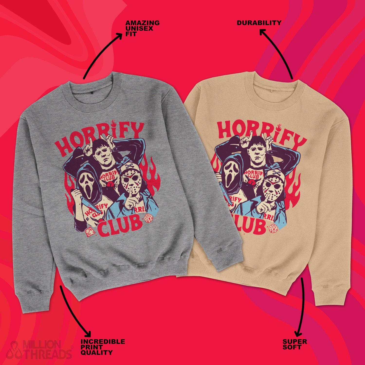 Halloween Pullover Halloween Sweatshirt Horrify Club Retro Vintage Sweater Retro Sweatshirt Pullover Horror Satire Oversize