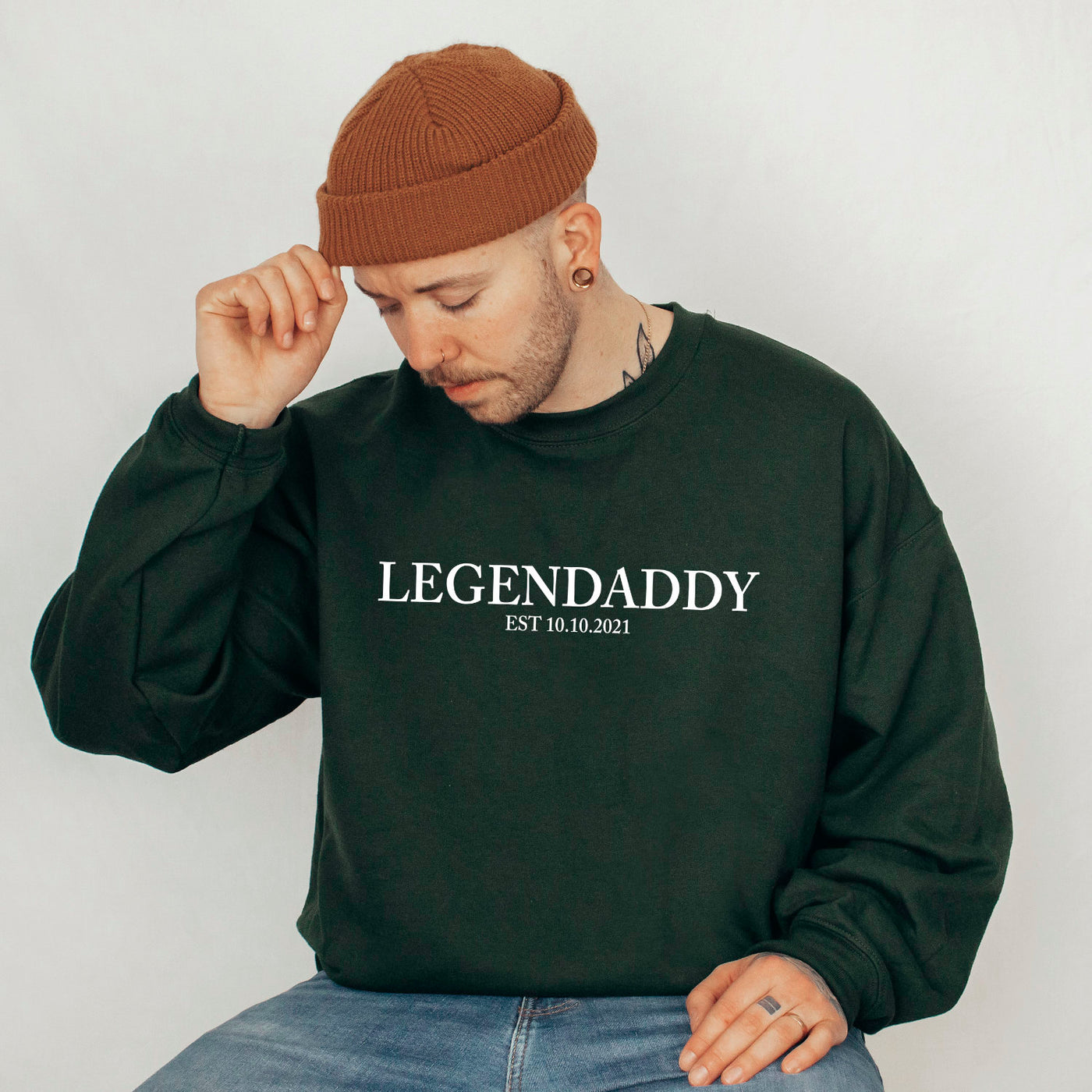 Papa Sweatshirt Legendaddy Pullover für Papa mit Wunschdatum Vatertag Geschenk Personalisiert Vatertagsgeschenk Vater Sohn Vater und Tochter