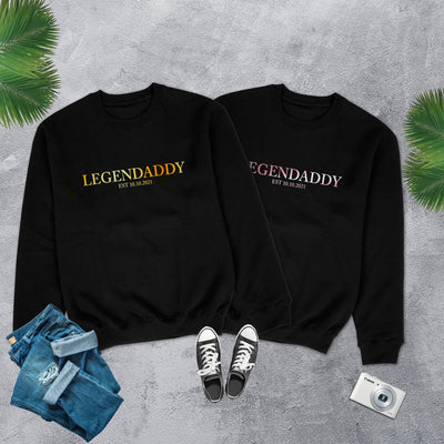 Papa Sweatshirt Legendaddy Pullover für Papa mit Wunschdatum Vatertag Geschenk Personalisiert Vatertagsgeschenk Vater Sohn Vater und Tochter