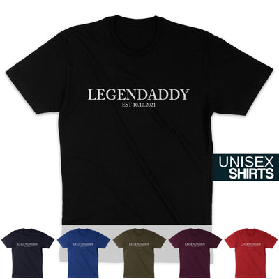 Legendaddy T-Shirt Vatertag Geschenk Papa Shirt Personalisiert Vatertagsgeschenk Geburt Kind Geburtsgeschenk T-Shirt für Papa Sohn Tochter