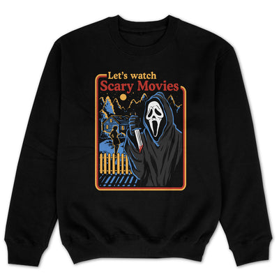 Lets Watch Scary Movies Horror Sweater Halloween Sweatshirt Parodie Fun Satire