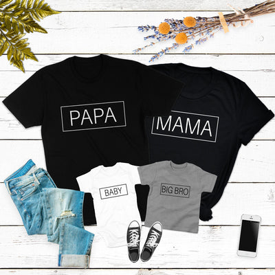 Familienoutfit Mama Papa Mini Shirts Baby Geschenk T-Shirts Big Bro Bodysuit Lil Sis Big Sis Outfit für die Familie Kinder Shirts