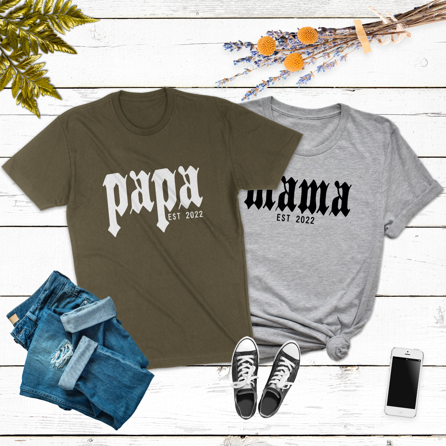 Mama Papa Shirt Mama Geschenk Geburt Personalisiert Est Wunschdatum Familien Shirts