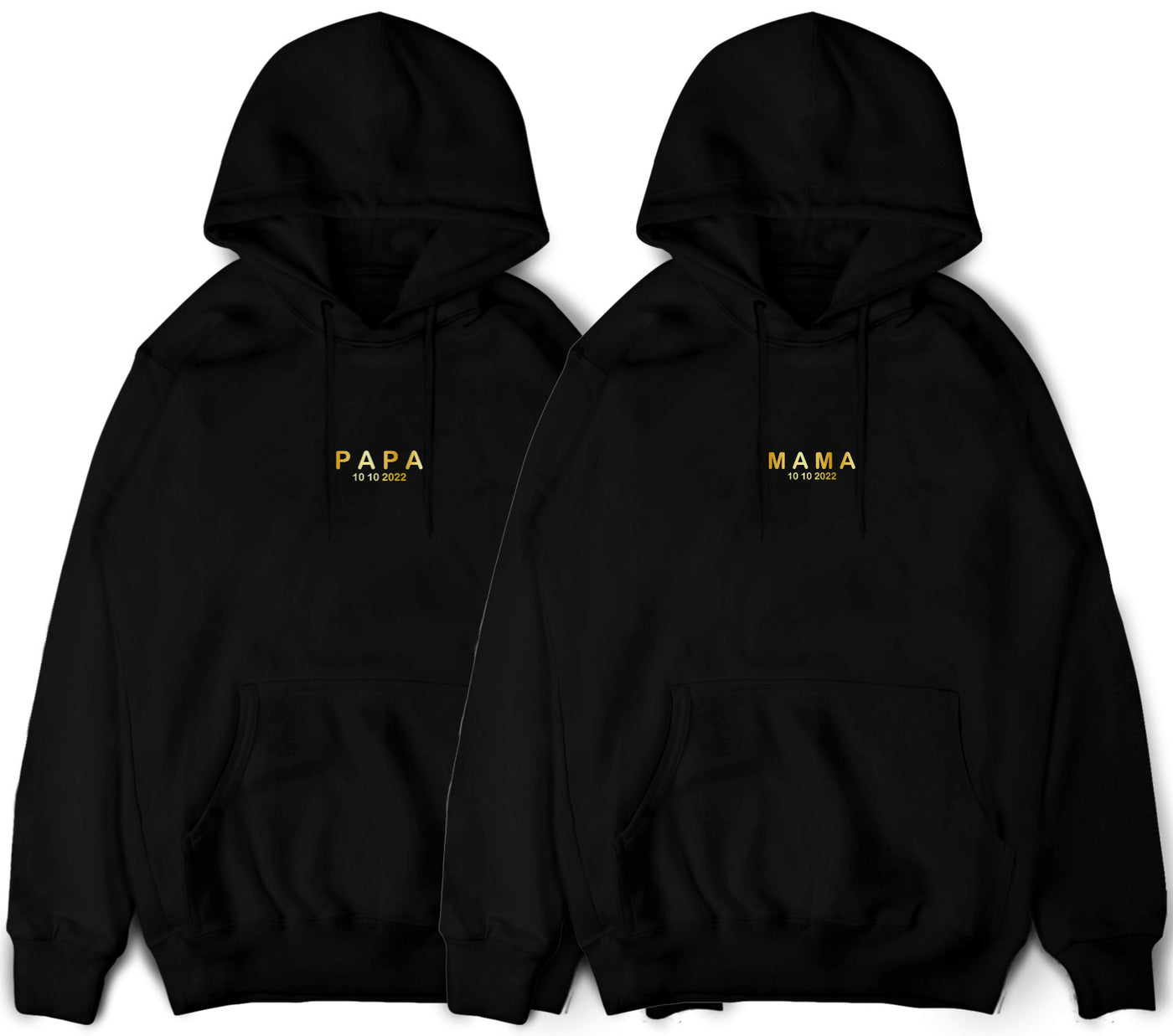 Papa Hoodie Mama Pullover mit Wunschdatum Papa Geschenk Mama Hoodie mit Datum Mama Papa Hoodies Schwangerschaft Ankündigung Pullis Unisex