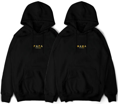 Papa Hoodie Mama Pullover mit Wunschdatum Papa Geschenk Mama Hoodie mit Datum Mama Papa Hoodies Schwangerschaft Ankündigung Pullis Unisex