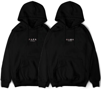 Papa Hoodie Mama Pullover mit Wunschdatum Papa Geschenk Mama Hoodie mit Datum Mama Papa Hoodies Schwangerschaft Ankündigung Pullis Unisex