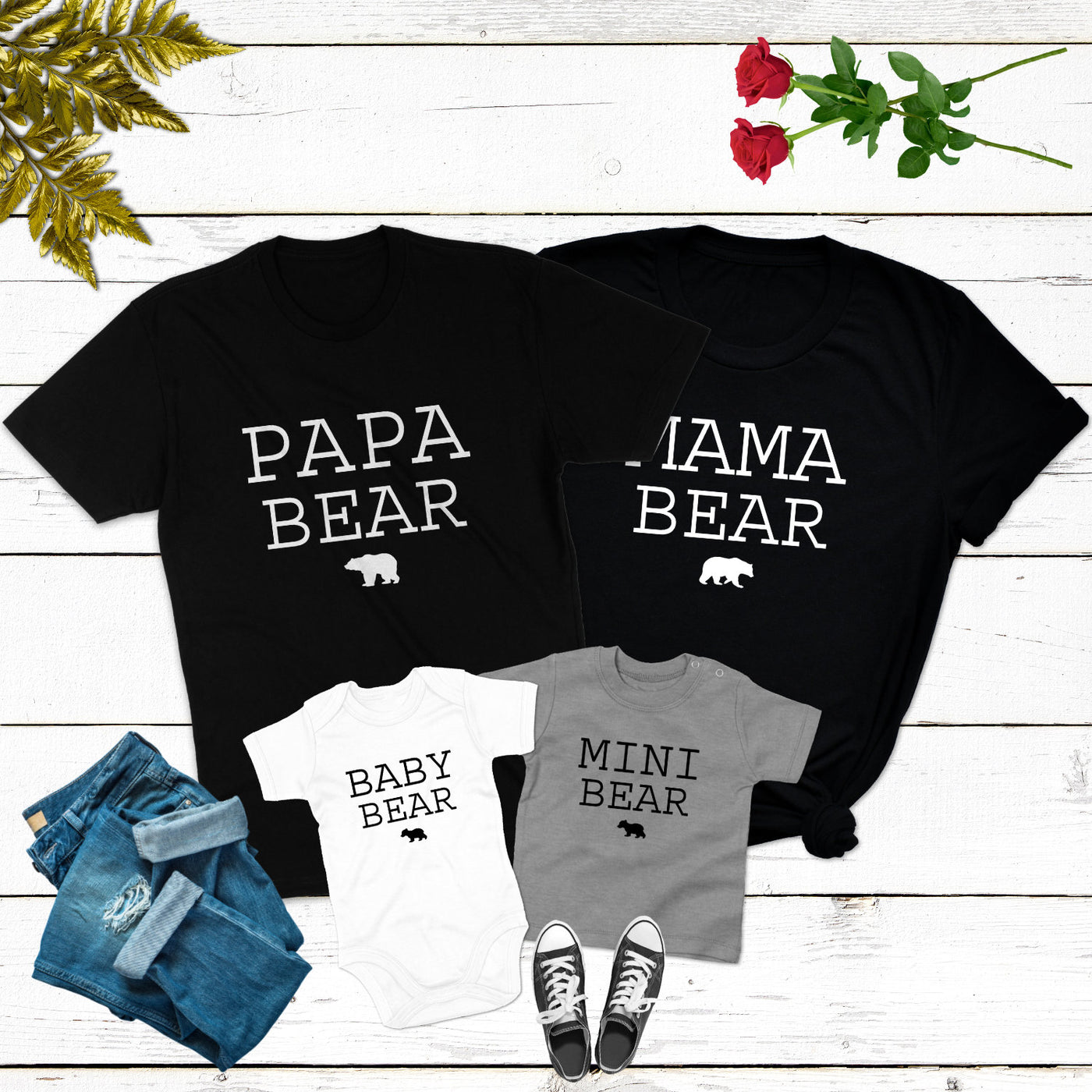 Papa Bear, Mama Bear, Mini Bear Familienoutfit