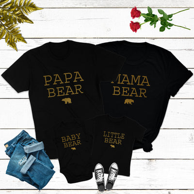 Papa Bear Papa Shirt Mama Bear Mini Bär Familienoutfit Familienshirts Baby Geschenk Geburt Kind Kinder Shirts Babyglück