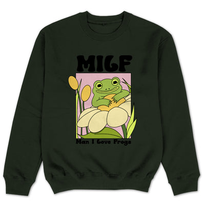 Milf Sweatshirt Frosch Pullover Oversized Retro UNISEX Sweater Kröte Frosch Liebhaber Cottagecore Retro Sweater Muttertag Geschenk für Mama