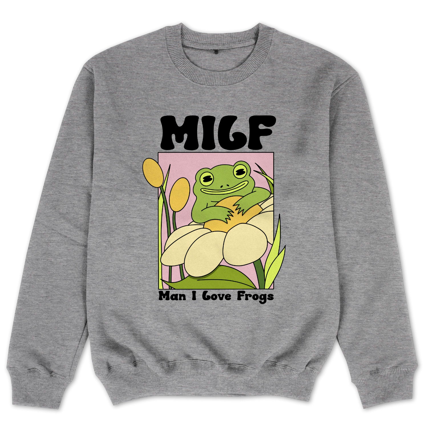 Milf Sweatshirt Frosch Pullover Oversized Retro UNISEX Sweater Kröte Frosch Liebhaber Cottagecore Retro Sweater Muttertag Geschenk für Mama
